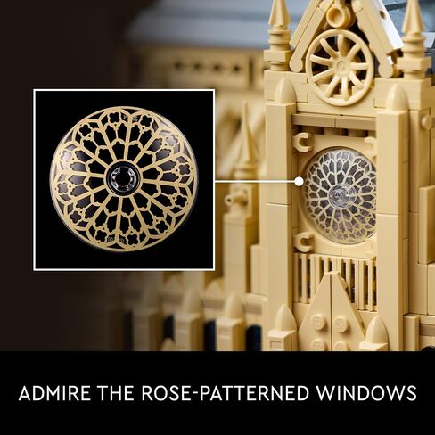 نسخة طبق الأصل من LEGO Architecture Notre-Dame de Paris، مجموعة نماذج معمارية، مجموعة بناء قابلة للتجميع للبالغين، بناء وعرض تذكاري، فكرة هدية لمحبي التاريخ والسفر والفن، 21061 in Saudi Arabia