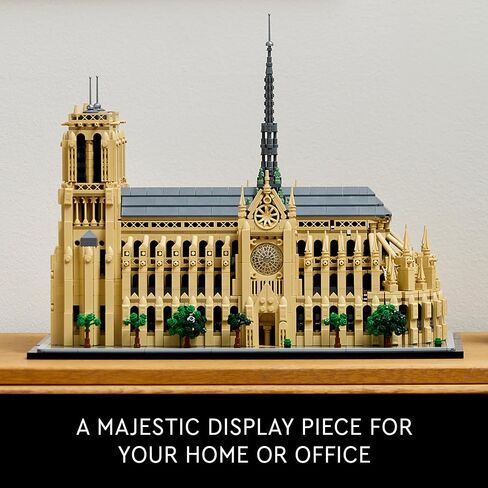 نسخة طبق الأصل من LEGO Architecture Notre-Dame de Paris، مجموعة نماذج معمارية، مجموعة بناء قابلة للتجميع للبالغين، بناء وعرض تذكاري، فكرة هدية لمحبي التاريخ والسفر والفن، 21061 in Saudi Arabia