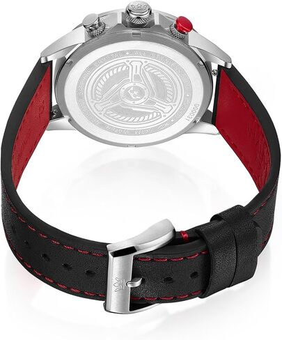 marvin Chronograph Watches for Men Swiss Mens Watch Luxury Men's Wrist Watches with Leather Strap and Weekday,Hour,Date Dial,Quartz Movement,Stainless Steel Case, Luminous,50M Waterproof in Saudi Arabia