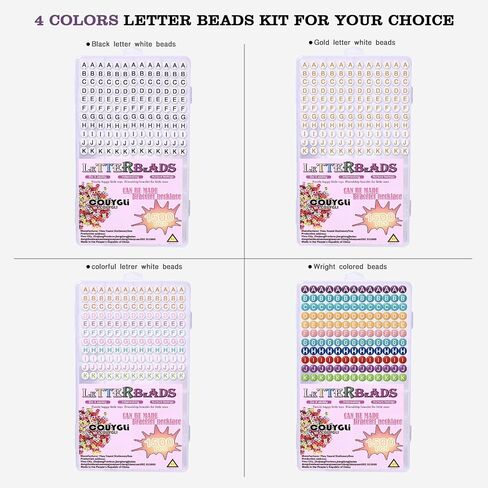 COUYGLI 1500 PCS Letter Beads,Friendship Bracelet Making Kit with Elastic String，for Bracelets Kit Jewelry Making Bulk Crafts, Charm Preppy Beads Starter Kit，Holiday Gifts (White with colored beads) in Saudi Arabia