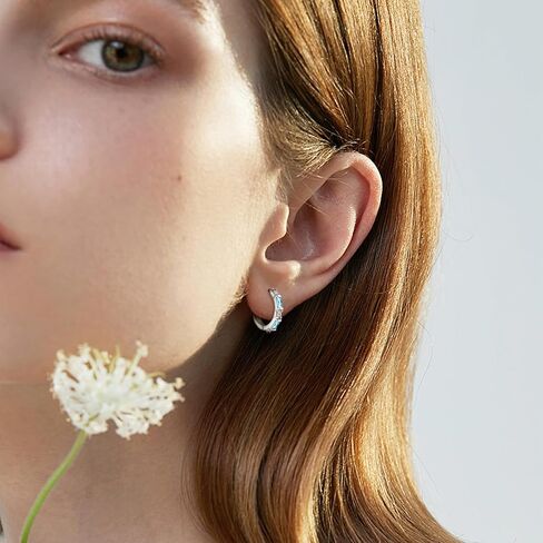 أقراط هوجي من الفضة الإسترليني للنساء أقراط دائرية على شكل غضروف مضادة للحساسية أقراط عصرية لهدايا أعياد الميلاد in Kuwait