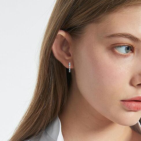 أقراط هوجي من الفضة الإسترليني للنساء أقراط دائرية على شكل غضروف مضادة للحساسية أقراط عصرية لهدايا أعياد الميلاد in Kuwait