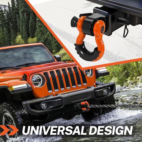 مجموعة استقبال وصلة القيد 2 بوصة، مع تكبل حلقة على شكل حرف D 3/4 بوصة ودبوس لولبي 5/8 بوصة، أقصى قوة للكسر 45000 رطل، لاستعادة السيارة (أحمر) in Kuwait