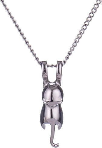 قلادة صغيرة من الفولاذ المقاوم للصدأ معلقة على شكل قطة كيتي قلادة فضية اللون in Kuwait