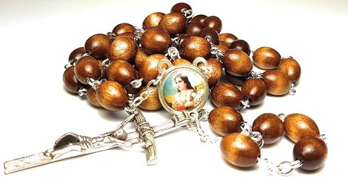 Relic Rosary 3rd Class of Saint Maria Goretti Patron of Victims of Rape, Crime Victims, Teenage Girls, Modern Youth Santa María Goretti (Brown) in Saudi Arabia