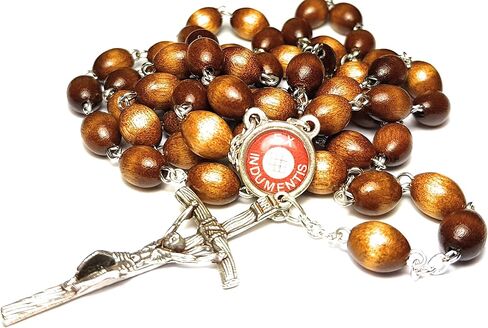 Relic Rosary 3rd Class of Saint Maria Goretti Patron of Victims of Rape, Crime Victims, Teenage Girls, Modern Youth Santa María Goretti (Brown) in Saudi Arabia