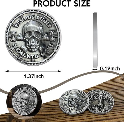 Memento Mori Coin 3D Skull Challenge Coin Stoic Coin Reminder Token for Daily Stoic in Saudi Arabia