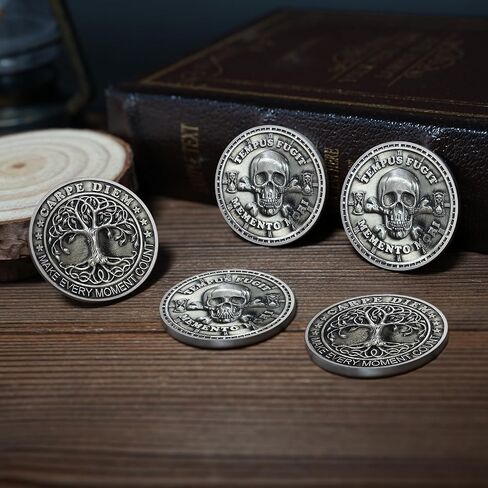 Memento Mori Coin 3D Skull Challenge Coin Stoic Coin Reminder Token for Daily Stoic in Saudi Arabia