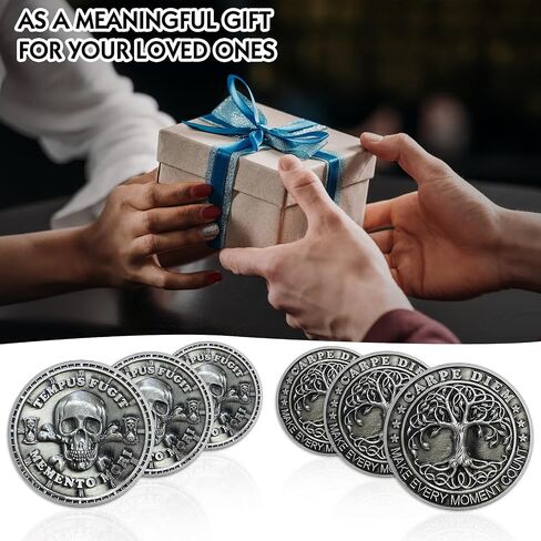 Memento Mori Coin 3D Skull Challenge Coin Stoic Coin Reminder Token for Daily Stoic in Saudi Arabia