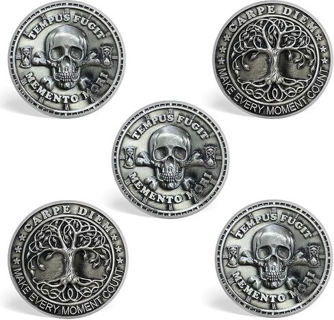 Memento Mori Coin 3D Skull Challenge Coin Stoic Coin Reminder Token for Daily Stoic in Saudi Arabia