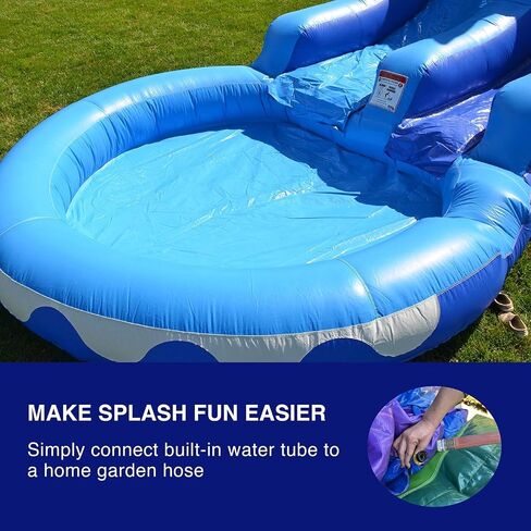 HeroKiddo 13’ Dolphin Commercial Grade Water Slide with Pool for Kids and Adults (with Blower), Wet Dry Use, Outdoor Indoor, Birthday Party, Rental Quality in Saudi Arabia