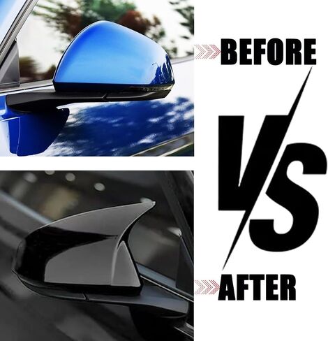 Auto Car Mirror Cover Rearview Mirror Guard Covers Side Cap Trim for Mustang 2015-2025 GT/GT Premium/Ecoboost/Ecoboost Premium/V6,Not Fit for Mach-e,With Turn signal Light,Carbon Fiber Look in Saudi Arabia