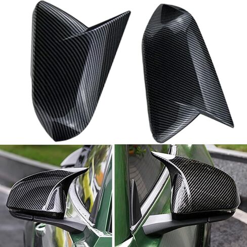 Auto Car Mirror Cover Rearview Mirror Guard Covers Side Cap Trim for Mustang 2015-2025 GT/GT Premium/Ecoboost/Ecoboost Premium/V6,Not Fit for Mach-e,With Turn signal Light,Carbon Fiber Look in Saudi Arabia