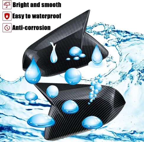 Auto Car Mirror Cover Rearview Mirror Guard Covers Side Cap Trim for Mustang 2015-2025 GT/GT Premium/Ecoboost/Ecoboost Premium/V6,Not Fit for Mach-e,With Turn signal Light,Carbon Fiber Look in Saudi Arabia