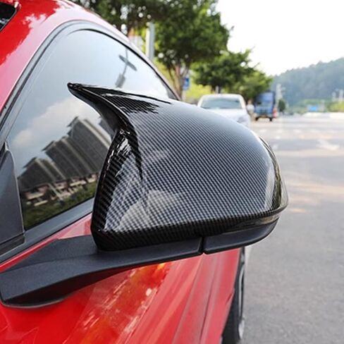 Auto Car Mirror Cover Rearview Mirror Guard Covers Side Cap Trim for Mustang 2015-2025 GT/GT Premium/Ecoboost/Ecoboost Premium/V6,Not Fit for Mach-e,With Turn signal Light,Carbon Fiber Look in Saudi Arabia