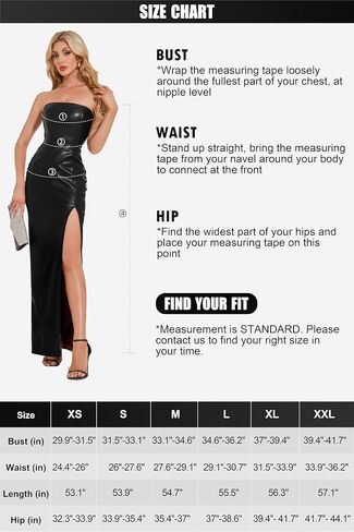 OVRUNS Leather Dress for Women Strapless Faux Leather Split Thigh Maxi Pu Dress for Party Cocktail in Kuwait