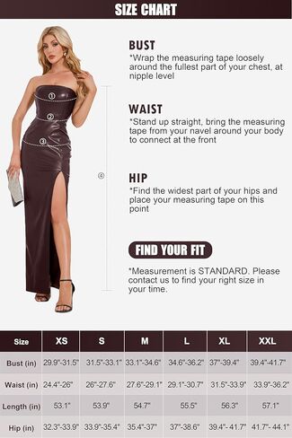 OVRUNS Leather Dress for Women Strapless Faux Leather Split Thigh Maxi Pu Dress for Party Cocktail in Kuwait