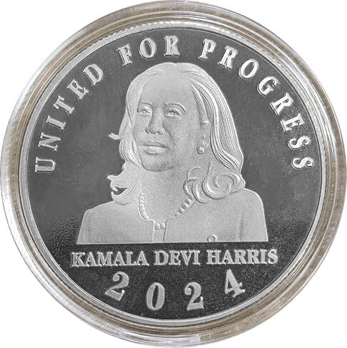 Kamala Harris Coin, Double-Sided Kamala Harris for President 2024 Commemorative Presidential Metal Coin Political Voted for Democratic Coin for Kamala Harris' Supports (Silver) in Saudi Arabia