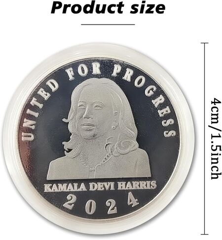 Kamala Harris Coin, Double-Sided Kamala Harris for President 2024 Commemorative Presidential Metal Coin Political Voted for Democratic Coin for Kamala Harris' Supports (Silver) in Saudi Arabia