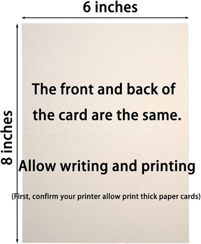 50 حزمة من بطاقات المعايدة اللامعة المطوية الفارغة لبطاقات DIY (كريم لامع، 5x7) in Kuwait