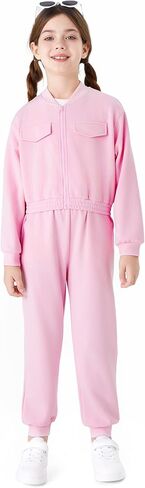 PATPAT Girls Pant Sets 2 Piece Fall Outfits Long Sleeve Clothing Sets Short Jacket Top and Sweatpants 5-14 Years in Saudi Arabia