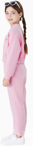 PATPAT Girls Pant Sets 2 Piece Fall Outfits Long Sleeve Clothing Sets Short Jacket Top and Sweatpants 5-14 Years in Saudi Arabia