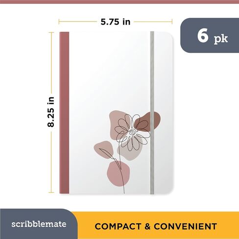 Lined journal notebook, 6 Pack A5 Lined Notebook Journal for Women & Men, 160 Pages, Medium 5.75" x 8.25 Inches Hardcover Journaling Notebooks, 100 GSM Premium Paper (6 Pack, Variety Pack in Kuwait