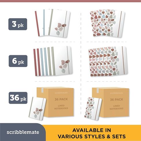 Lined journal notebook, 6 Pack A5 Lined Notebook Journal for Women & Men, 160 Pages, Medium 5.75" x 8.25 Inches Hardcover Journaling Notebooks, 100 GSM Premium Paper (6 Pack, Variety Pack in Kuwait