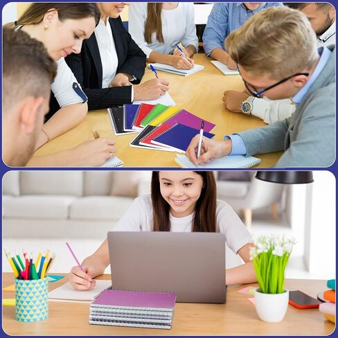Cholemy 12 Pcs Spiral Notebook Bulk 8 x 10.5 Inch Office School Notebook Note Pads, 1 Subject, College Ruled Paper, 200 Sheets 100 Pages for Office Business School Gifts Supplies (Black) in Saudi Arabia