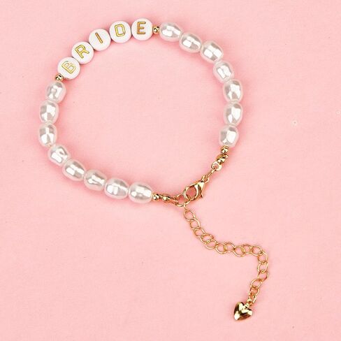 سوار العروس هدايا العزوبية للعروس، أساور العروس مطرزة باللؤلؤ لحفلات العزوبية، العروس لتكون هدية، هدية وصيفة العروس، هدية لحفلات الزفاف، إكسسوار الزفاف in Kuwait