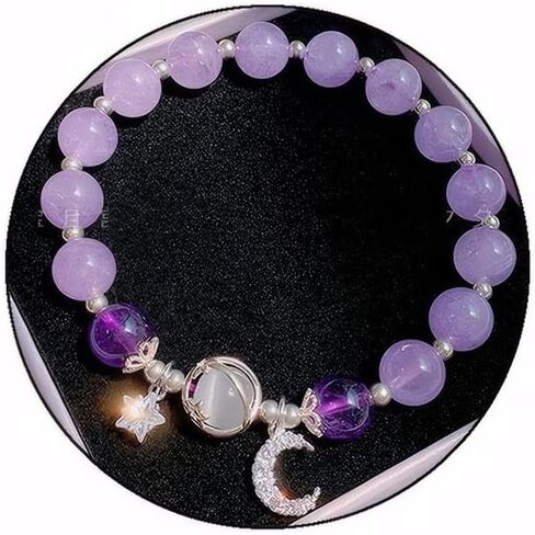 Star Moon Bracelet for Women Moon Stone Beaded Bracelet Opal Glaze Bracelet Stars Moon Planet Bracelet Handmade Jewelry for Women in Kuwait