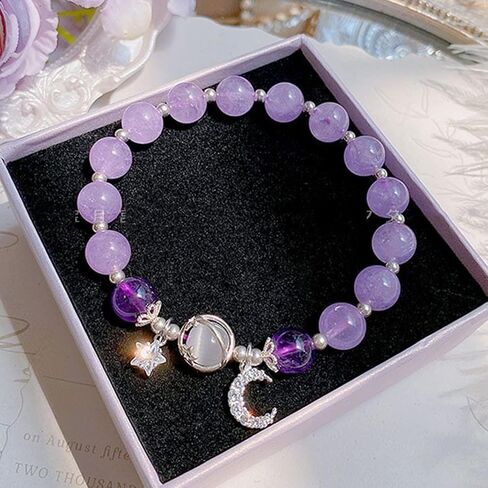 Star Moon Bracelet for Women Moon Stone Beaded Bracelet Opal Glaze Bracelet Stars Moon Planet Bracelet Handmade Jewelry for Women in Kuwait