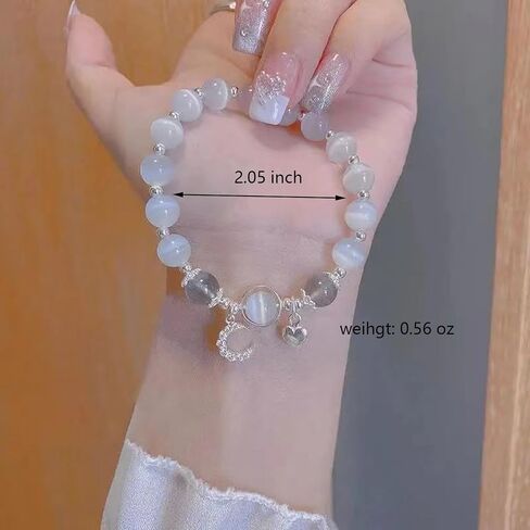 Star Moon Bracelet for Women Moon Stone Beaded Bracelet Opal Glaze Bracelet Stars Moon Planet Bracelet Handmade Jewelry for Women in Kuwait