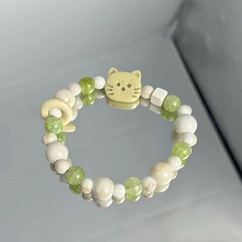 أساور مطرزة بالسيراميك من Aimery للنساء، أساور مطرزة بالخرز قابلة للتمدد على الموضة الرجعية للنساء (قطعتان) in Kuwait