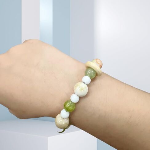 أساور مطرزة بالسيراميك من Aimery للنساء، أساور مطرزة بالخرز قابلة للتمدد على الموضة الرجعية للنساء (قطعتان) in Kuwait