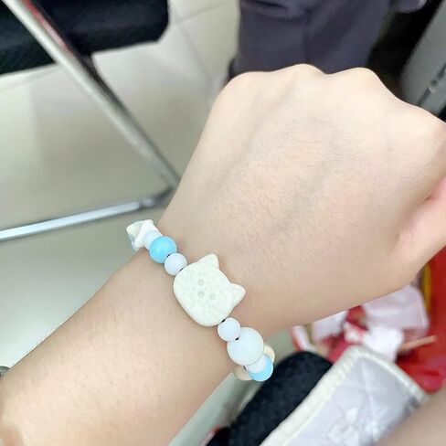 أساور مطرزة بالسيراميك من Aimery للنساء، أساور مطرزة بالخرز قابلة للتمدد على الموضة الرجعية للنساء (قطعتان) in Kuwait