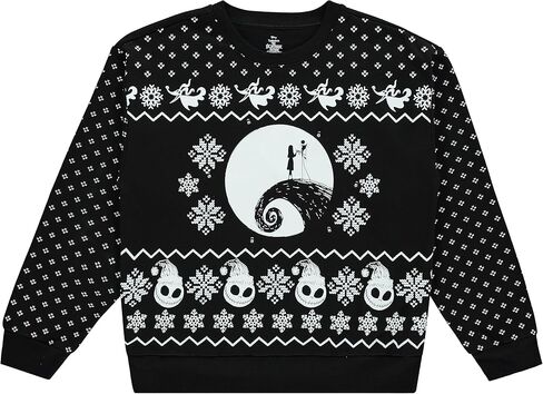 Disney Ladies Jack Skellington Sweatshirt - The Nightmare Before Christmas - Skellington Ugly Christmas Light Up Sweatshirt in Saudi Arabia