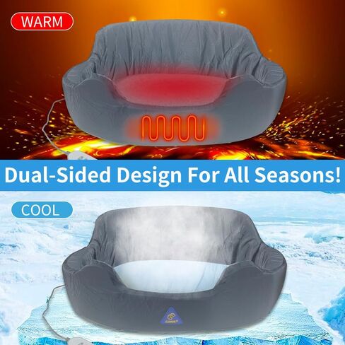 سرير كلاب قابل للغسل، سرير قطط ساخن للحيوانات الاليفة المتوسطة والصغيرة مع درجة حرارة دافئة، سرير للكلاب الصغيرة مع غطاء قابل للازالة والغسل، بطانة مقاومة للماء وقاعدة مضادة للانزلاق in Kuwait