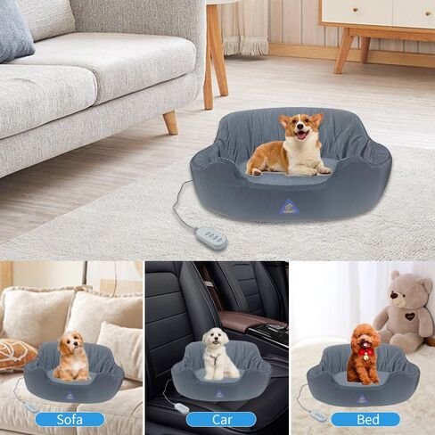سرير كلاب قابل للغسل، سرير قطط ساخن للحيوانات الاليفة المتوسطة والصغيرة مع درجة حرارة دافئة، سرير للكلاب الصغيرة مع غطاء قابل للازالة والغسل، بطانة مقاومة للماء وقاعدة مضادة للانزلاق in Kuwait