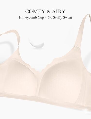 Bras for Women No Underwire, Wireless Bras with Support, Breathable Padded Bra Seamless Everyday Bras in Kuwait