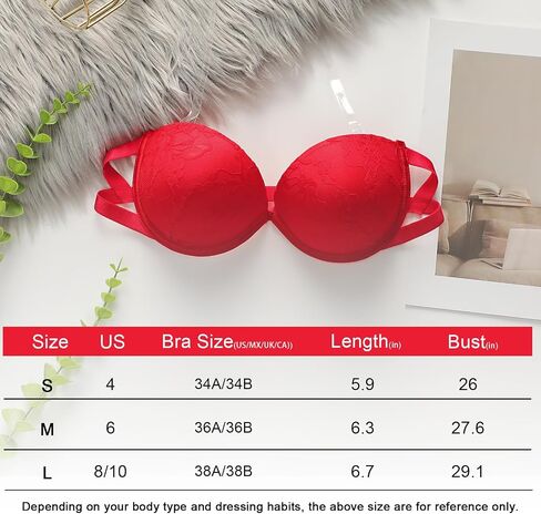 Push Up Strapless Lace Bra for Women Padded Anti-Slip Seamless Mutiway Bra Underwired Invisible Supportive Bras in Saudi Arabia