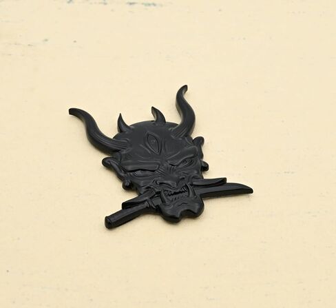 Kaolituis Metal Car Sticker, Japanese Hannya mask Decal, Devil Death Skull Cool Badge for Automotive, Truck, Motorcycle in Saudi Arabia