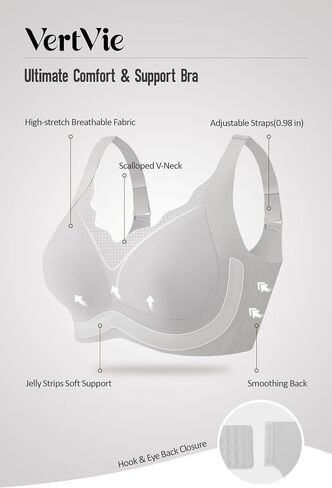 Vertvie Women's Wireless Push Up Bra Seamless No Underwire Scalloped Full Coverage Bralettes Comfort Supportive Bra Plus Size in Saudi Arabia