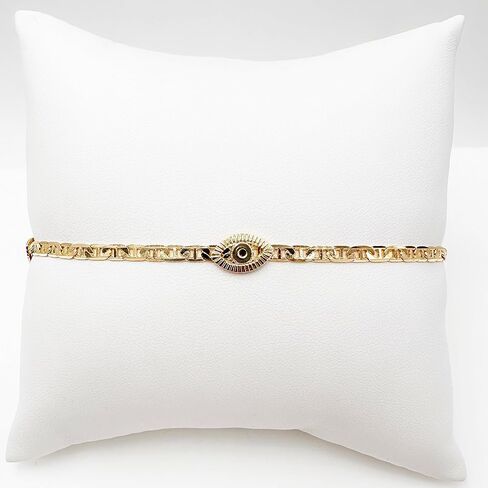 LESLIE BOULES خلخال عين الشر مطلي بالذهب عيار 18 قيراط - 10 بوصات، هدية مجوهرات حديثة وواقية in Kuwait