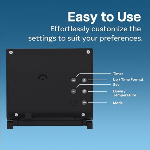 ساعة MMOBIEL الرقمية LCD منبه للسفر قابلة للطي مع إضاءة خلفية - ساعة رقمية مع مؤشر اليوم والتاريخ ودرجة الحرارة - ساعة منبه رقمية للطاولة - ساعة مكتب تعمل بالبطارية - فضي in Kuwait