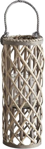 الفانوس السابع والأربعون الرئيسي والنحيف المنسوج مع حامل شموع، متوسط، من الصفصاف in Kuwait