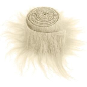 Lusofie Shaggy Plush Faux Fur Fabric Precut Strips 2x71inch Black Fur Fluffy Fuzzy Craft Fur for Gnomes Beard Santa Claus Hair Dwarf Cosplay Costume DIY Craft Decoration (Black)