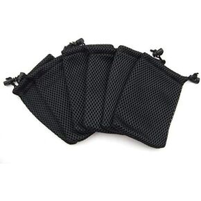 Wholesale Nylon Mesh Drawstring Bag Pouches for Mini Stuff Cellphone Mp3 9x14cm (Grey 10 Packs)