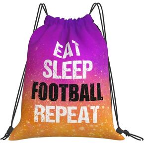 Eat Sleep Soccer Repeat Unisex Drawstring Backpack Bag Sport Gym Swim Travel Sackpack,BlueLine