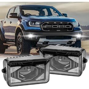 Riasdy Upgrade 4 Inch LED Fog Lights JK Fog Lights Compatible with Jeep Wrangler JK Unlimited JKU 2007-2017, 60W Front Bumper Fog Lights with DRL, Built-In EMC, Plug&Play (A Pair)